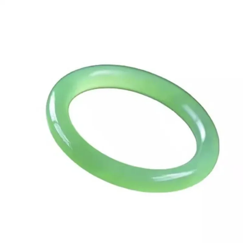 High ice transparent fruit green pith fat round bar bracelet apple green agate fashionable atmosphere retro women's models