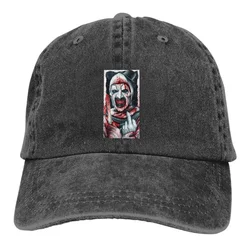 Washed Men's Baseball Cap Art Classic Trucker Snapback Caps Dad Hat Terrifier Horror Films Golf Hats