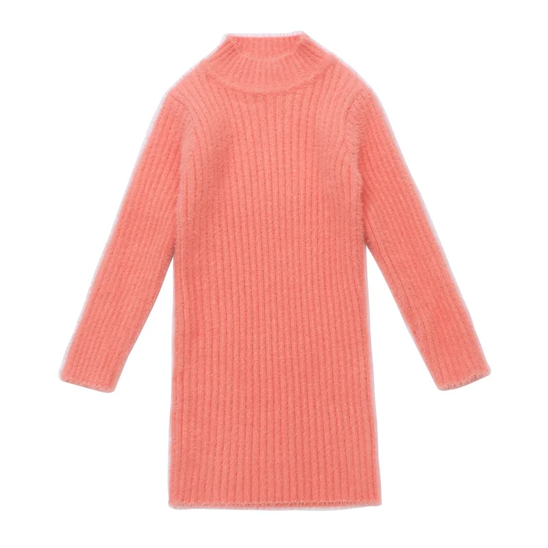 5 Colors Knitted Sweater Dress For Girls 2022 New Fashion Korean Long Style Sweater Spring Autumn Winter Wool Children Clothing