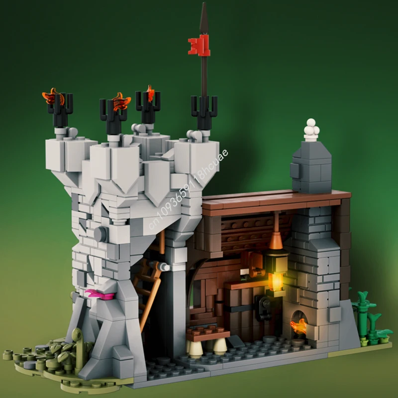541ピース MOC 城の監視塔前哨基地 城の組み立てブロック クリスマスに最適 DIY クリエイティブ建築 熟練ファン向けギフト