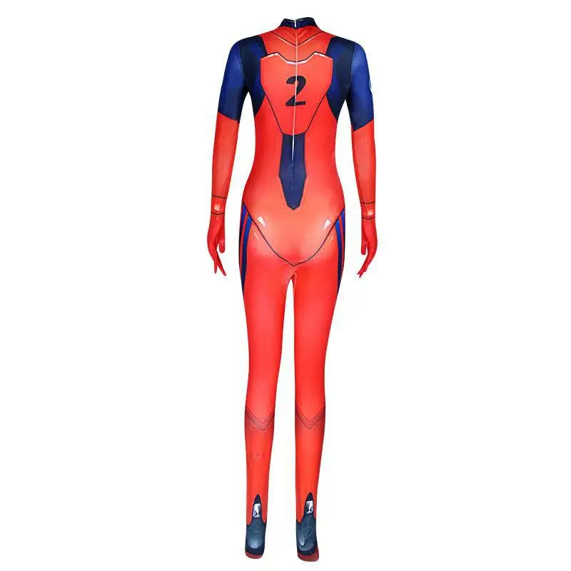 150-185 CM / 59-73 Inches Asuka Langley Soryu / Ayanami Rei / D.Va / Zero Two / Kiana Zentai Cosplay Costume Bodysuit Jumpsuits