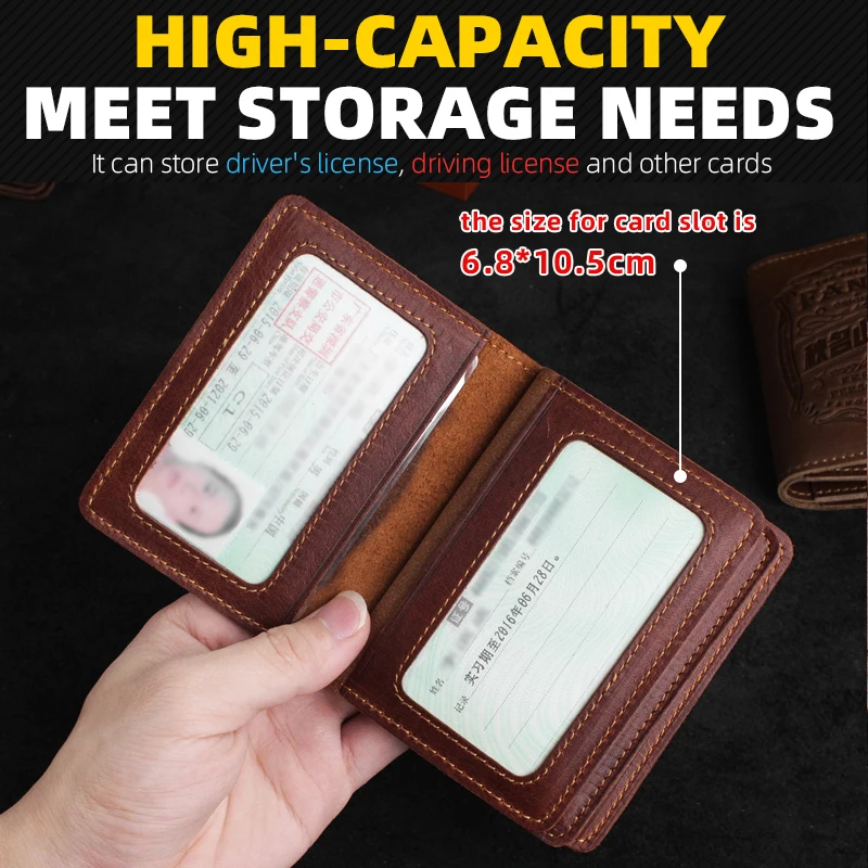 100% Genuine Leather Credit Card Wallet Coin Purse Handmade Cowhide Id Card Holders Bag 7 Card Slots Small Mini Money Pouch