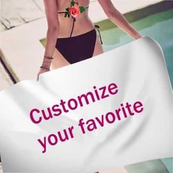 Customized Photo Logo Bath Towels Bathroom Sport Bar Towel for Adult Kids Beach Towel Microfiber Shower Quick Dry Swimming Cover