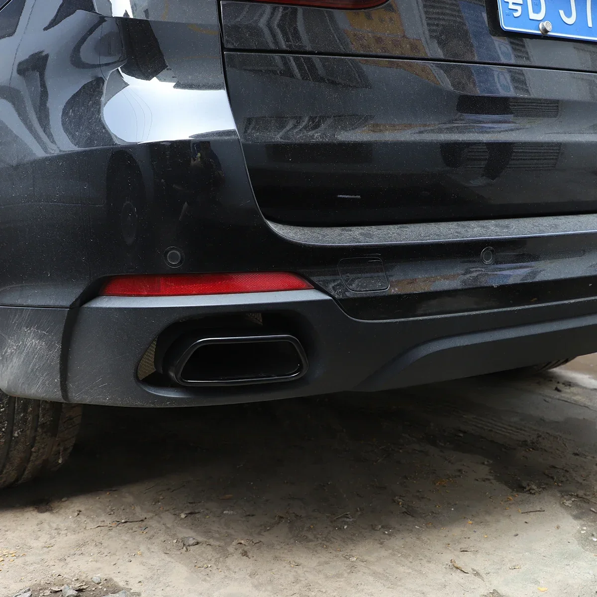 For 2014-2021 BMW X5 F15 G05 X6 F16 X7 G07 40d 50i M Sports Version Stainless Steel Tail Throat Exhaust Pipe Decorative stickers