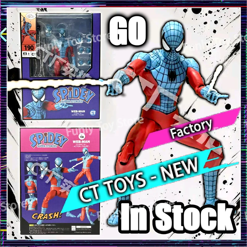 Ct Toys Spiderman Web Man Mafex 190 Spidey Super Stories Webman 185 Agent Anti Venom Amazing Yamaguchi Anime Action Figure Toys