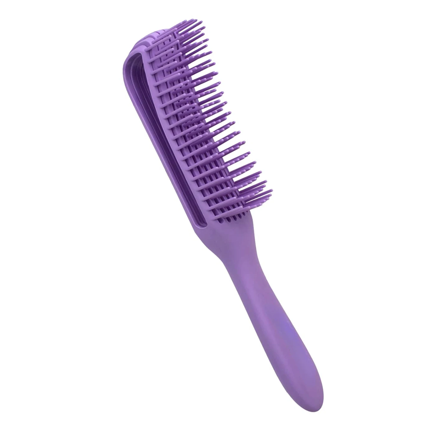 

Detangling Pro Flexi Brush - Wide Curved Tooth Comb for all Hair Types with Non-Slip Rubber Handle in Lavender Color, Flexible a