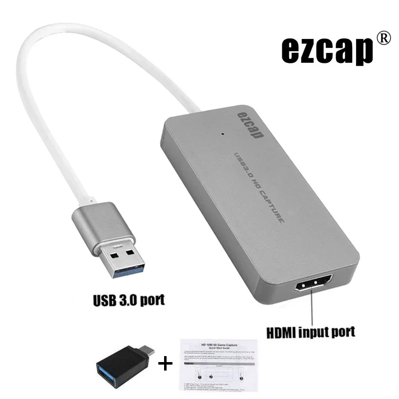 HDMI To USB3.0 Type C Video Capture Card 1080P 60fps Full HD Game Recorder for PS4 PS5 Camera Live Streaming Recording Ezcap265