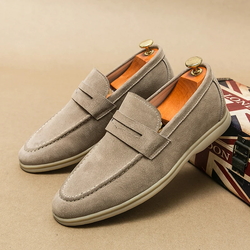 Size 38-46 Business Men Le Fu Shoes British One Step Comfort Brand Small Leather Shoes Men Outdoor Driving Travel Shoes