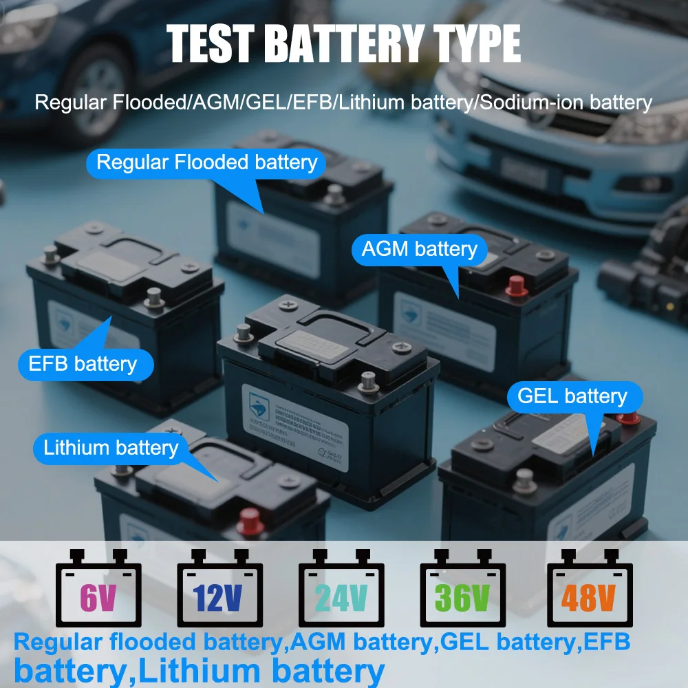 Lancol MDXT600 12V Car Battery Tester with LCD Screen 40-2000 CCA Battery System Analyzer Automotive Alternator Tester