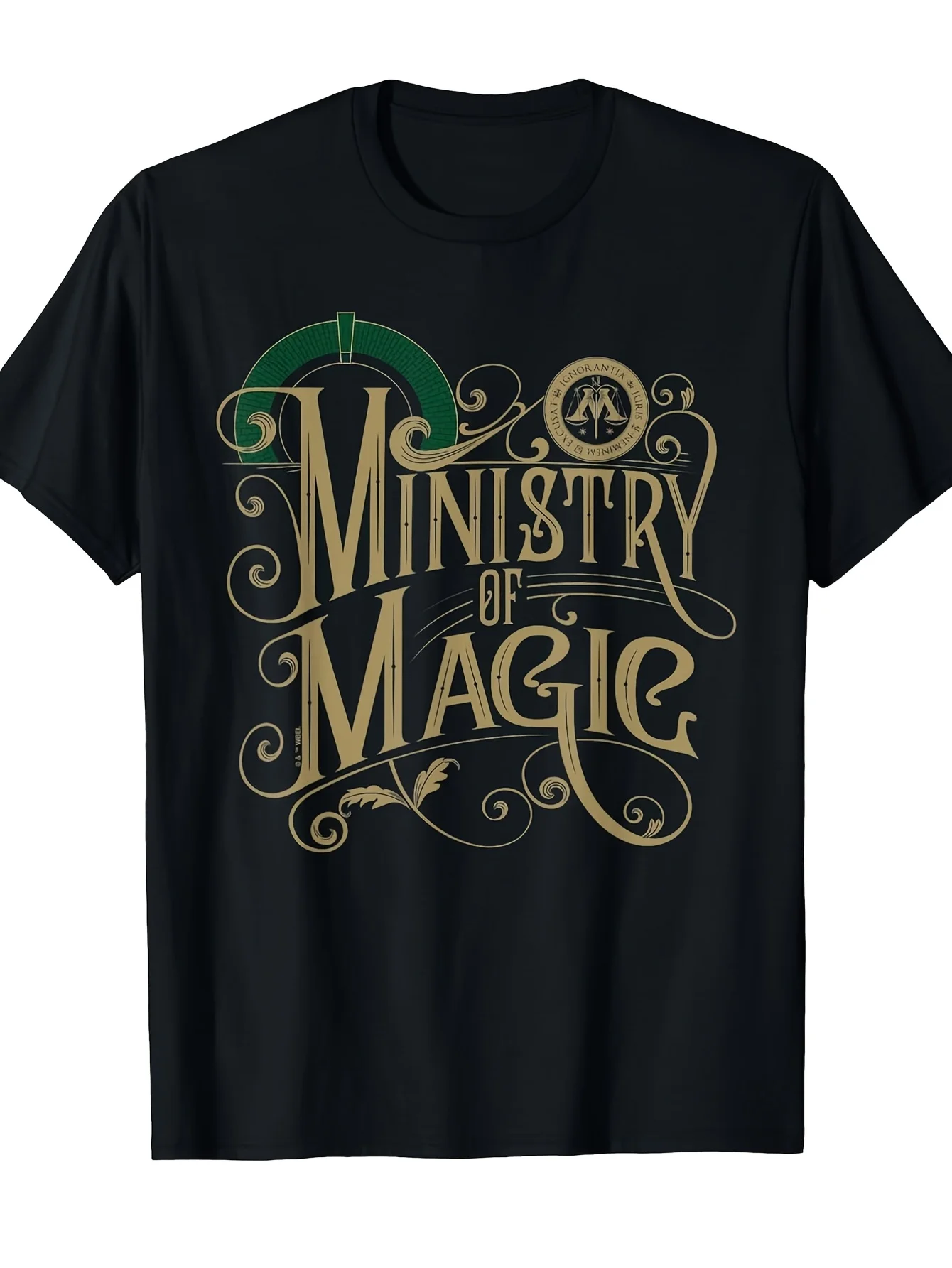 Camiseta divertida de cuello redondo del Ministerio de Magia 2026 Top Pick, 220g con estampado elegante, ropa informal cómoda para viajes, para amantes de la moda.