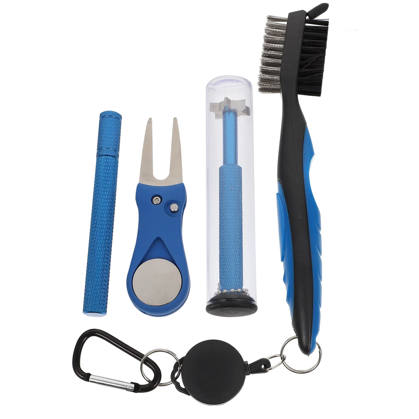 1Set Efficient Golf Club Cleaner Kit Double Sided Brush Stainless Steel Groove Cleaner Compact Lightweight Easy Carry Golfing