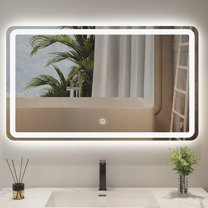 Backlight smart mirror touch screen bathroom led with light anti-fog human body induction  wall-mounted makeup mirror