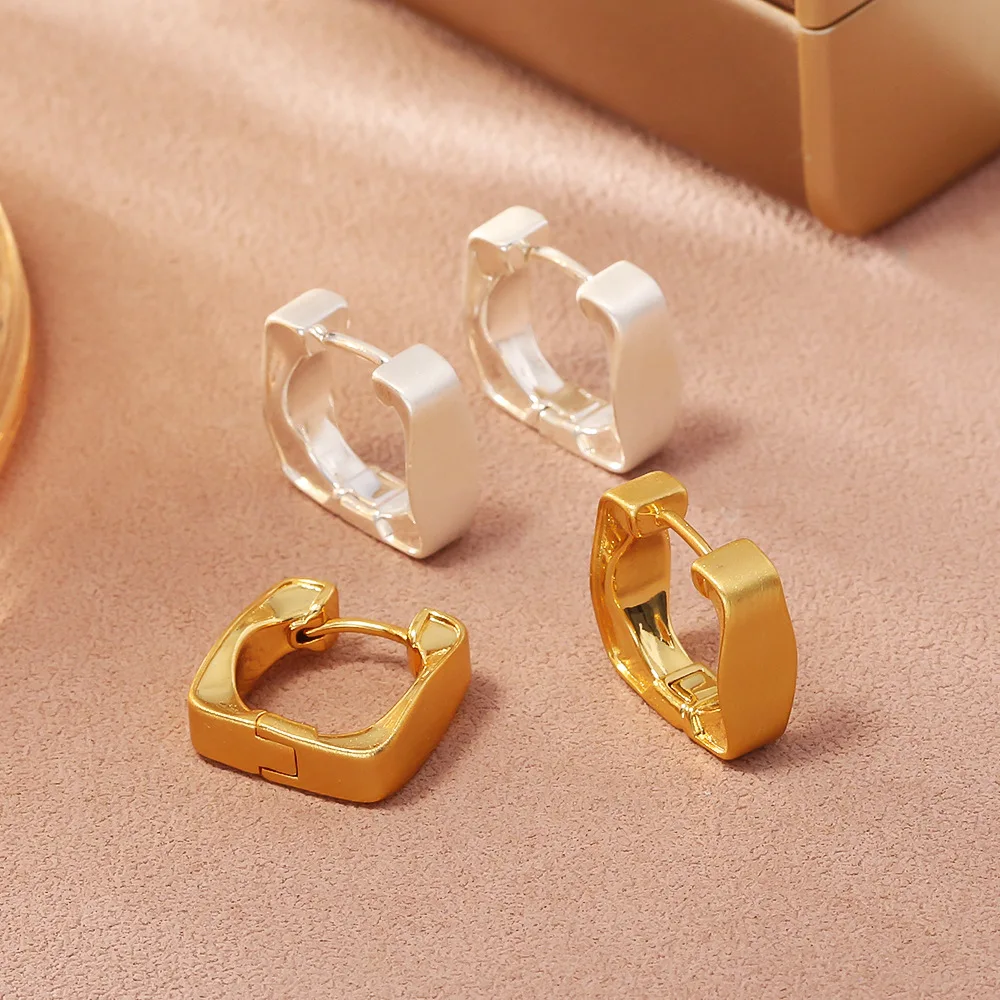 

Unique geometric brushed earrings, niche light luxury design, cool style earrings, fashionable and versatile earrings