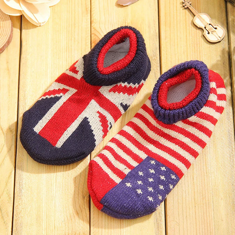 Women Thermal Home Sock Comfy Floor Winter Warm Sleeping Soft Female Plush Non Slip Grip Silicone Short Slipper Sock House Fuzzy