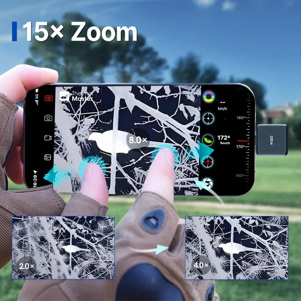 Thermal Master T2PRO Termocamera a infrarossi Telecamera termica monoculare per visione notturna per telefono Andriod Caccia all'aperto InfiRay