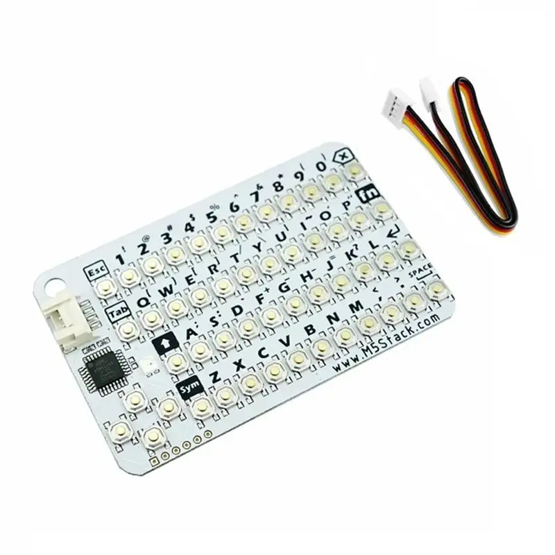 A73T CardKB V1.1 Mini 50-Key QWERTY Keyboard Unit with ATMega8A MCU, I2C, RGB LED, Programmable for UIFlow (MEGA8A)