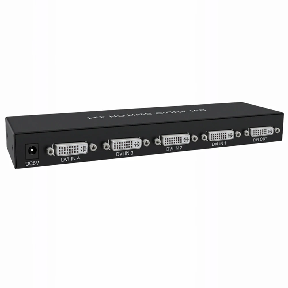 1080P 4K 3D DVI Switch 2 X 1 / 4 X 1 DVI Switcer 2/4 In 1 Out with IR Remote Control for Projector Monitor Computer Host