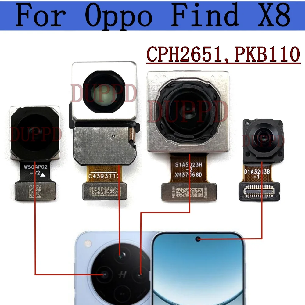 

Передняя широкая задняя камера для OPPO Find X8, ультраширокий телеобъектив, обратный назад, основной модуль камеры 50 МП, гибкий кабель, запасные части