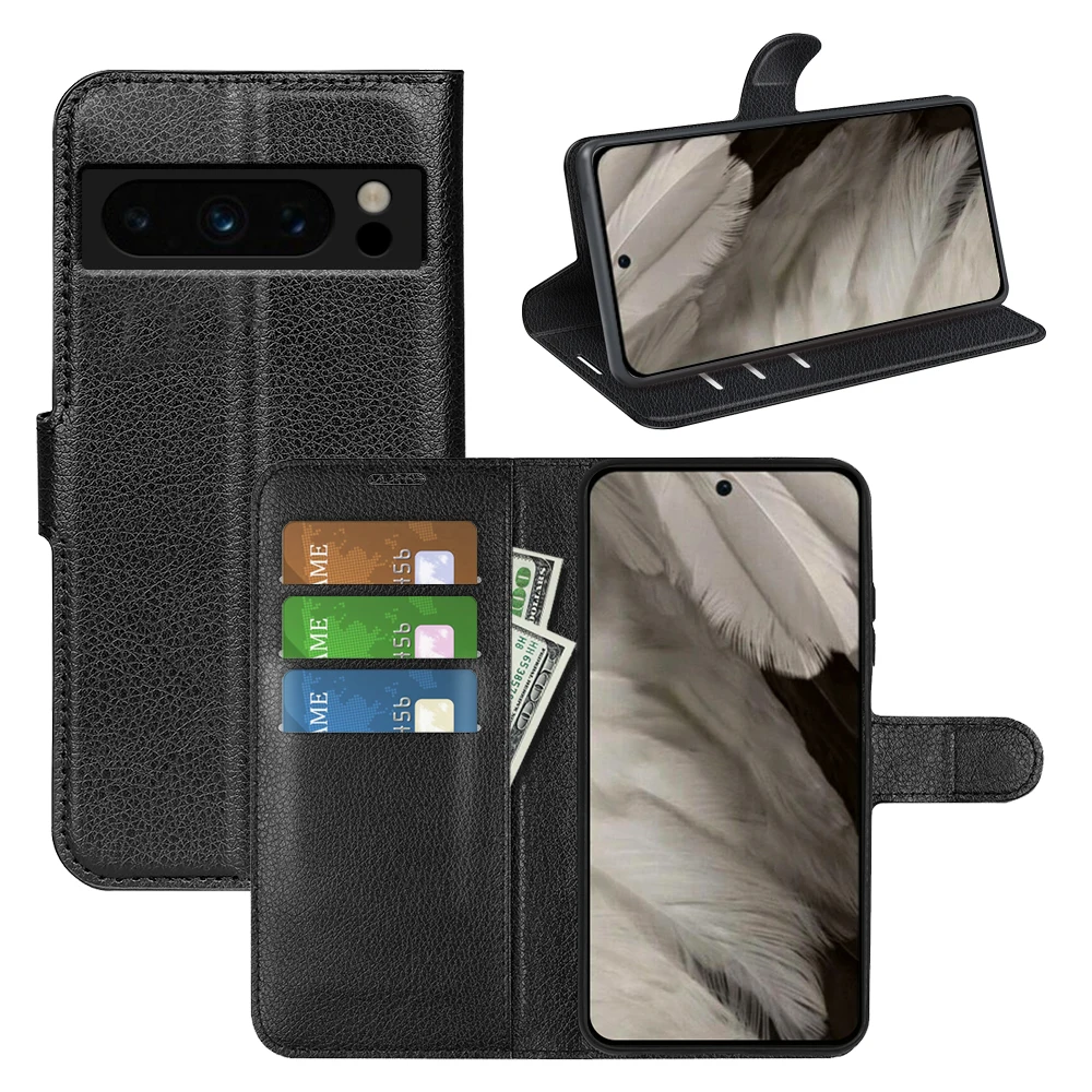 10pcs/Lot Lychee Litchi Wallet Leather Cover Phone Cases TPU Case For Google Pixel 8 7 6A 6 5A 4A 5 XL 5G 4 4XL Pro