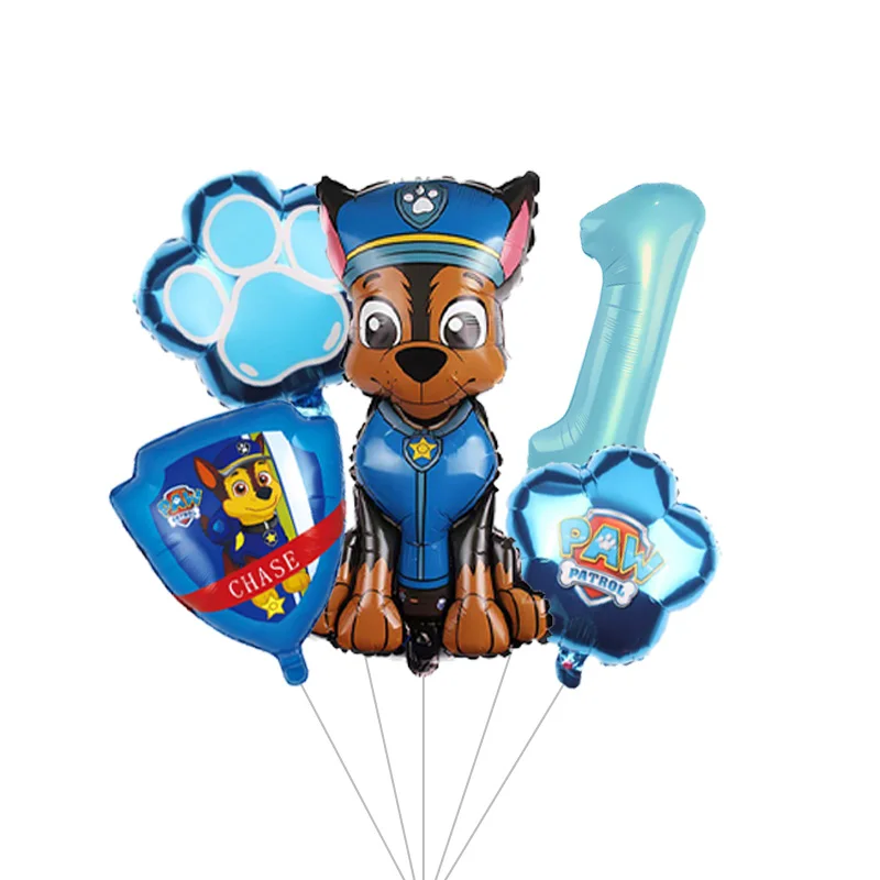 Kids Paw Patrol Themed Latex Balloon Chain Set Cartoon Figure Foil Balloons Birthday Party Decor Globos view 2