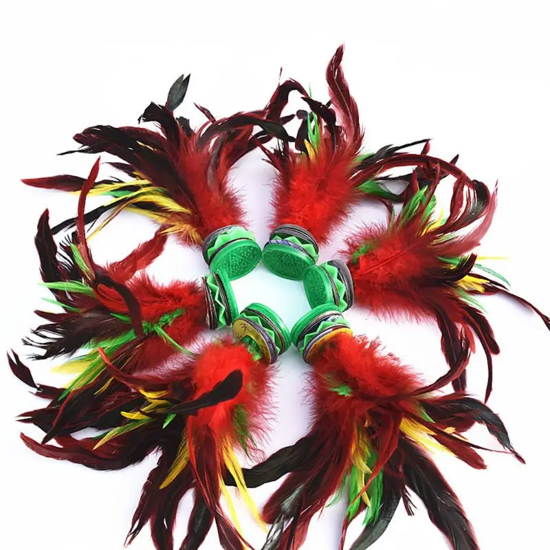 Y1UB Set of 5, Colorful Chinese Jianzi Feathers Kick Shuttlecock Foot Outdoor Toy Game