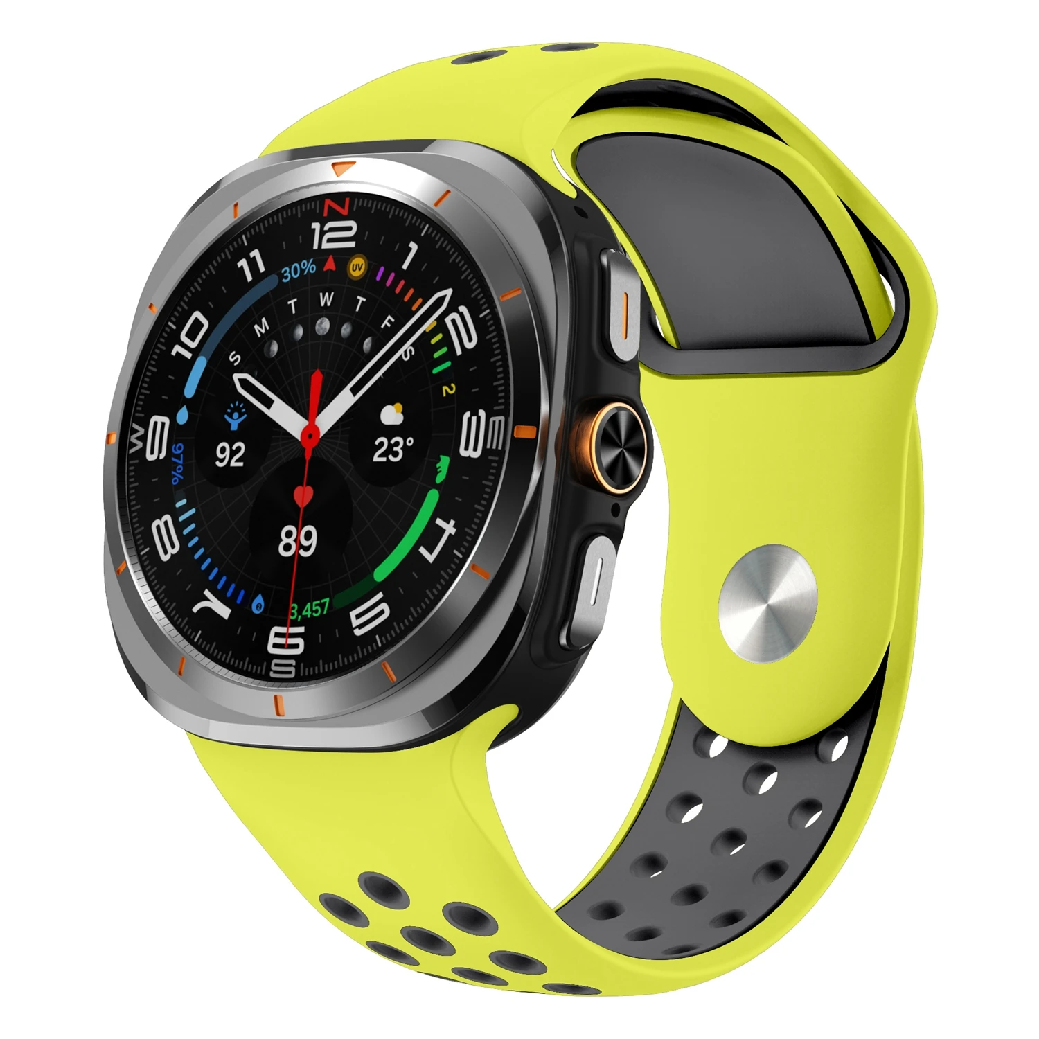 삼성 갤럭시 워치 울트라 2025 47mm용 투톤 실리콘 스트랩 교체용 손목밴드 갤럭시 워치 울트라에 적합