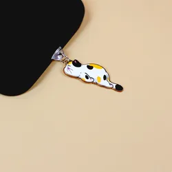 Cute Cat Crawling Funny Phone Dust Plug Pendant Keychain Decoration Accessories For Iphone For Samsung Type-C Port Dust Plug