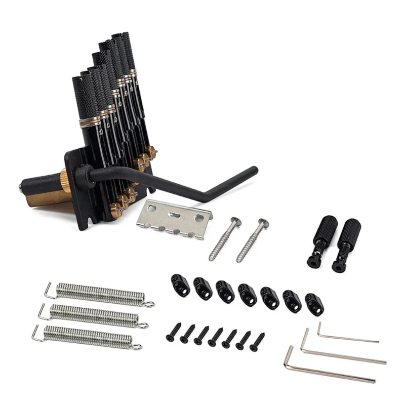 Electric Guitar Bridge Tremolo System Set with Tailpiece Screws 6 Or 7 Strings Headless Guitar Bridge Tremolo Device