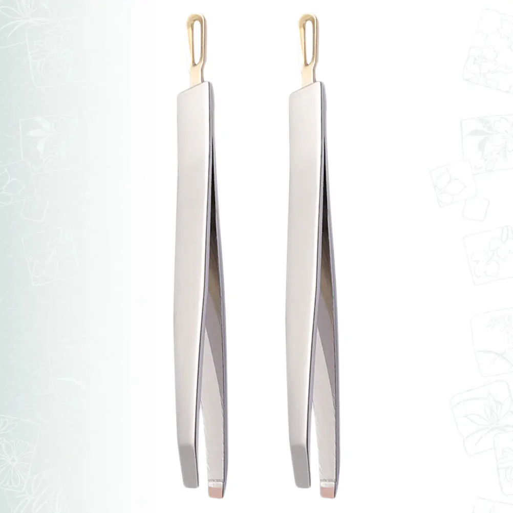 2 pçs pinças de cravo dupla utilização de aço inoxidável sobrancelha clippers aplicador de cílios postiços ferramenta de viagem leve