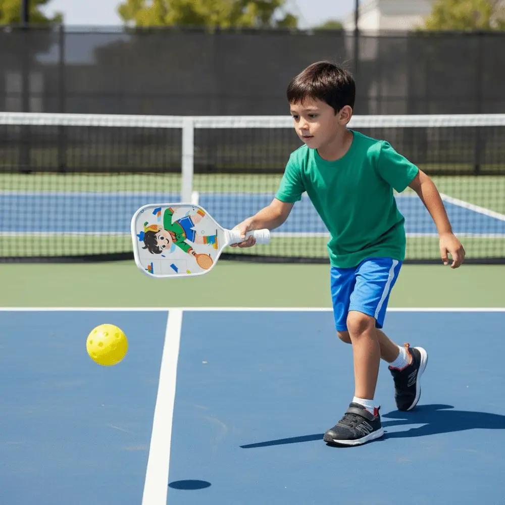 

Cartoon Children's Pickleball Set Lightweight Colorful Children's Pickleball Rackets 2 Balls Non-Slip Grip Pickle Ball Rackets