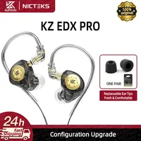 KZ EDX Pro Dynamic In Ear Monitor Wired Earphones HIFI Stereo Bass Music Earbuds Sport Headphones Gaming Headset w/ Eartips
