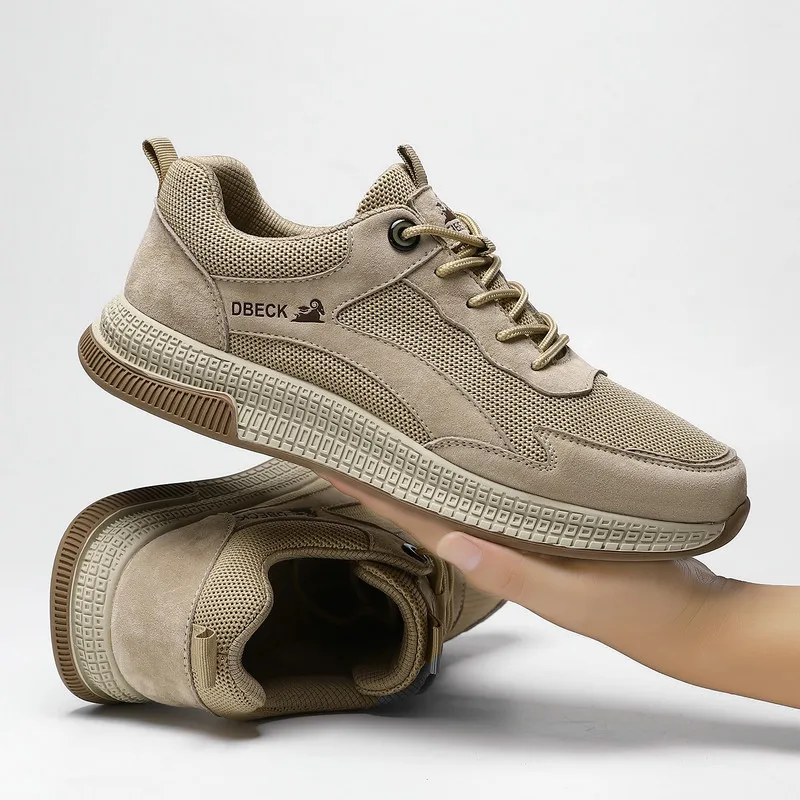 

Mens Sneakers Versatile Outdoor Casual Shoes Light Flats Autumn Genuine Leather Shoes Comfortable Solid Color Mens Sneakers