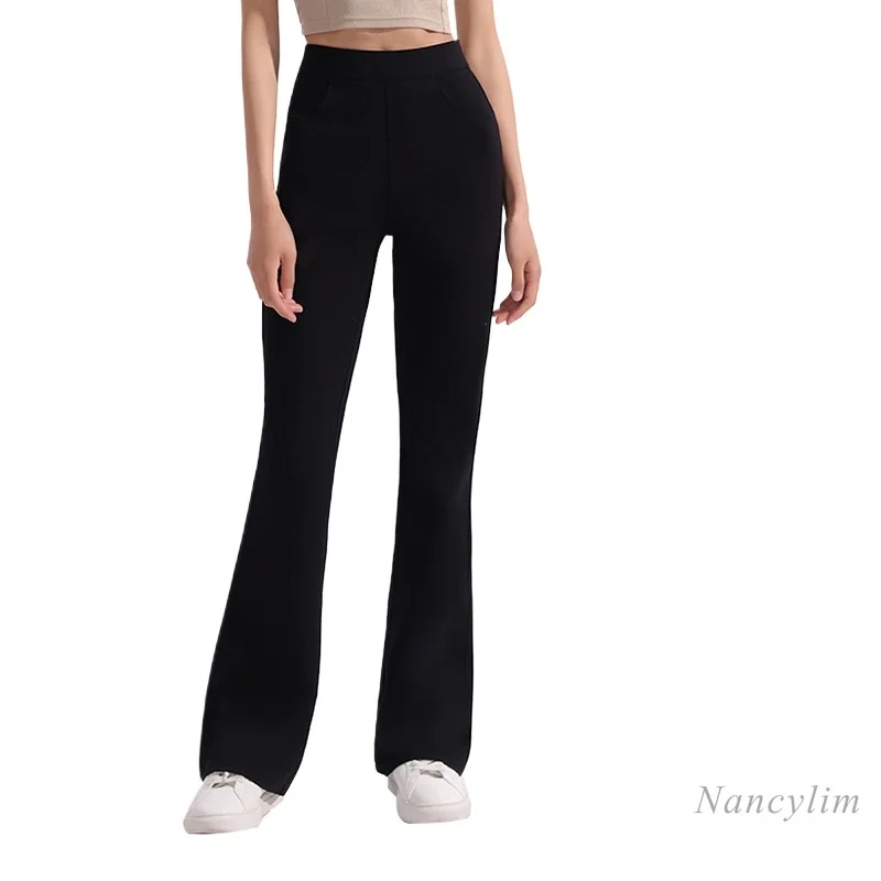 

High Quality Flared Pants Women's Spring and Autumn 2025 New High Waist Skinny Split Show Tall Black Pants Stretch Trousers