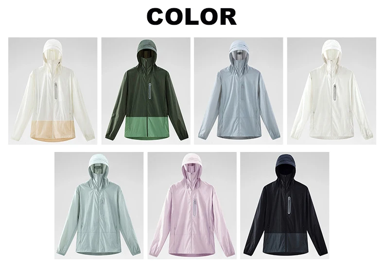 LNGXO Damen- und Herrenjacke, wasserdicht, UV-Schutz, Windjacke, Camping, Klettern, Trekking, Wanderjacke, Unisex, schnell trocknend, Sonnenschutzmantel – Detail 11