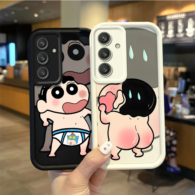 

Cute C-Crayon Shin-chans Phone Case For Samsung Galaxy S25 S24 S23 S21 Ultra Plus S24 S23 S21 S20 FE A73 A55 Soft Silicone Cover