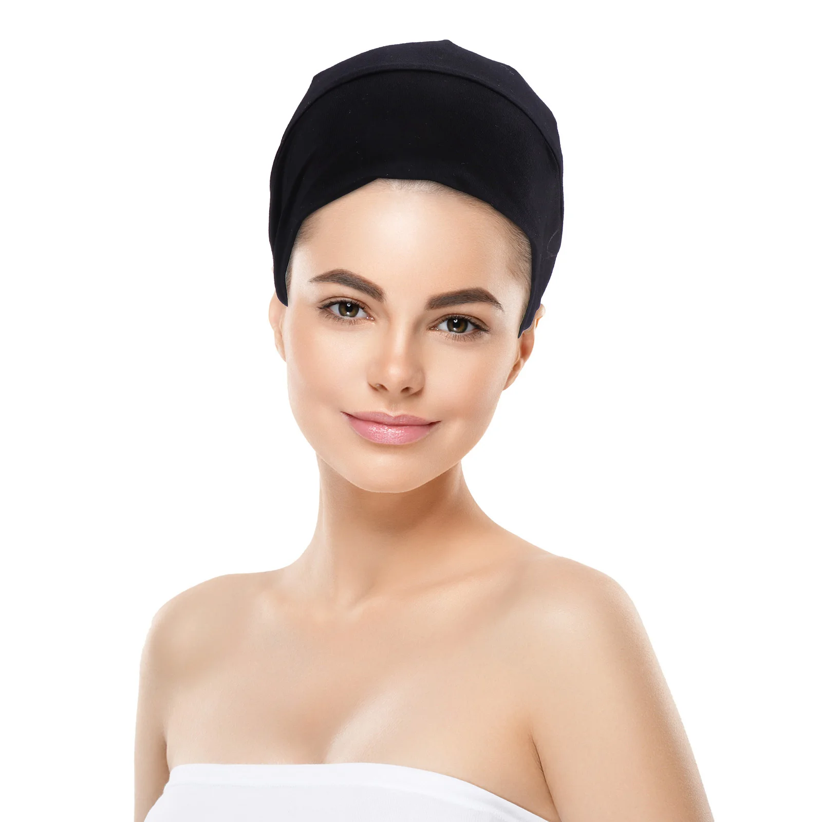 

Wide Rim Sleep Cap Headband Bonnet Cotton Material Lightweight Portable Ideal for Home Sleep Use Headband Bonnet Cap