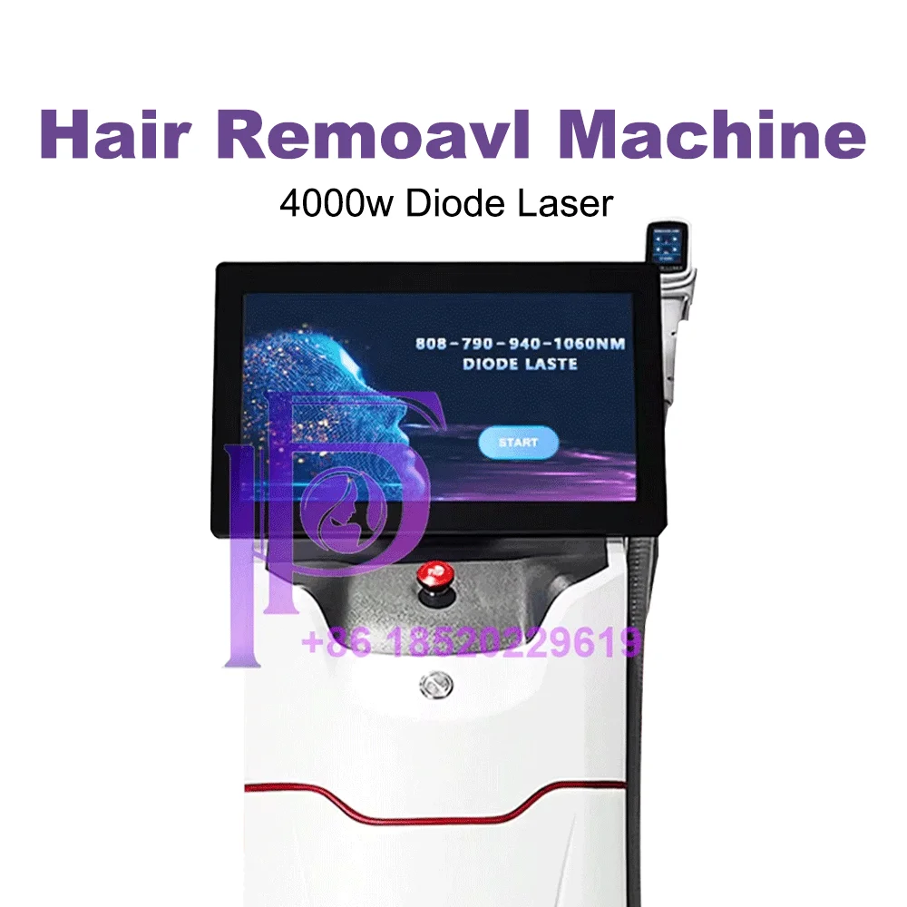 

2025 4-Wave Diode Laser 808-1064nm 4000W Dynamic Cooling Dual Screen Salon Hair Management System CE Tested