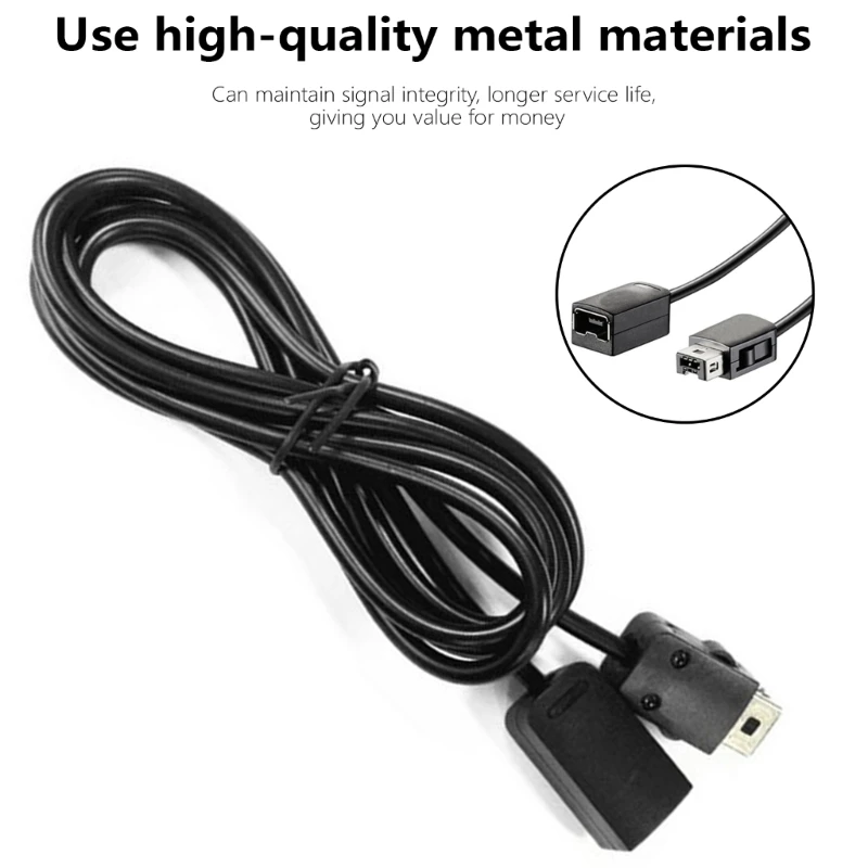 Extension Cable for Controller Extender Cord Flexible Wire Game Accessory Black