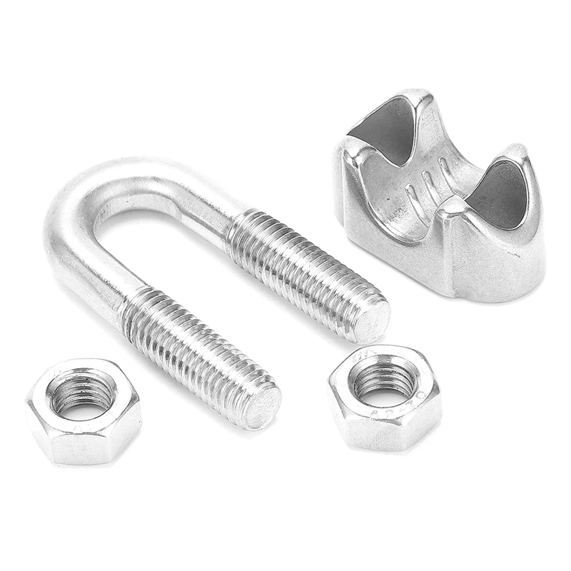 4Pcs Wire Rope Clamp U Bolt Saddle Fastener M14 Heavy Duty Wire Rope Clamp For Rigging Rope Industry Household Tensioner