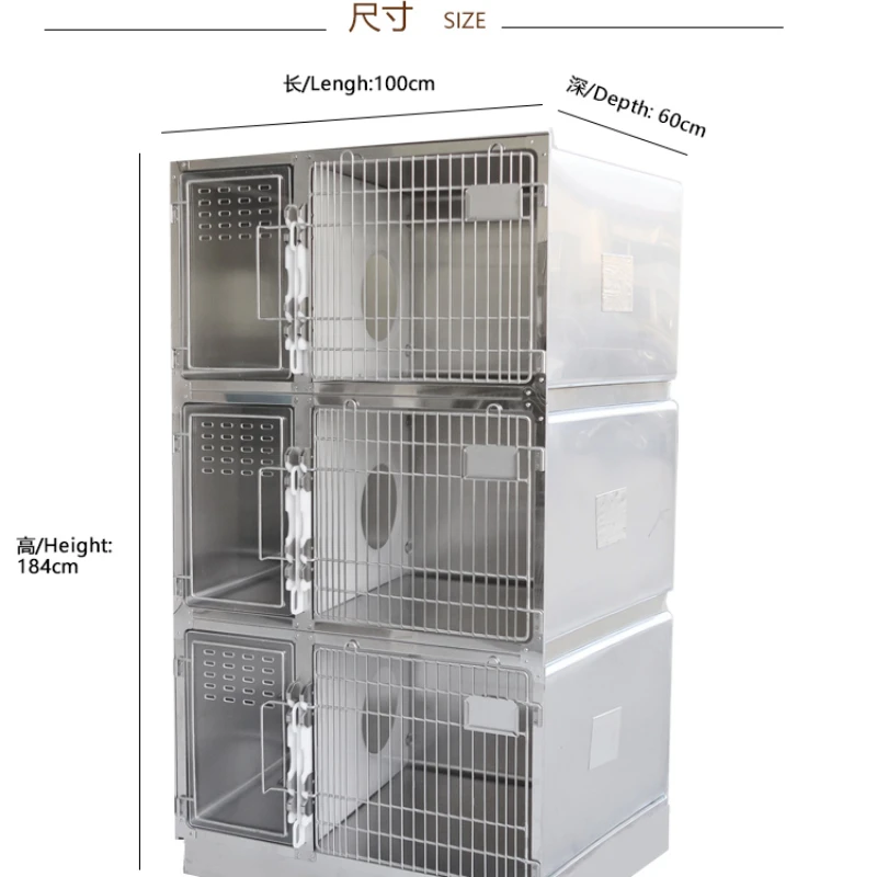 

Hot Selling Veterinary Clinic Equipment High quality veterinary animal cages stainless steel cat cage 3 layers pet breeding cage