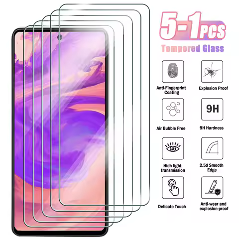 5-1Pcs Tempered Glass For Samsung Galaxy A12 A22 A32 A42 A52 4G 5G A03 A13 A23 A33 A53 A73 Screen Protector for Galaxy A52s