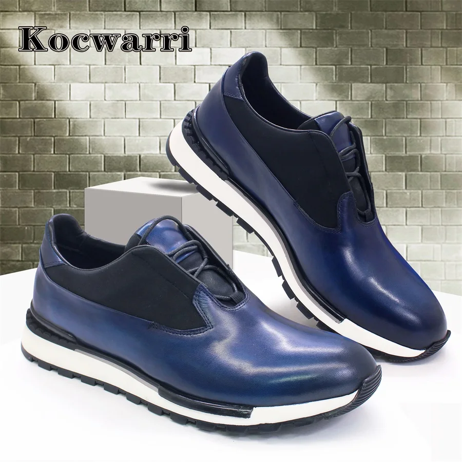 

Genuine Handmade Men's Leather Shoes Comfortable Smooth Casual Sneakers Men's Office Dating Street Walking Men's Shoes