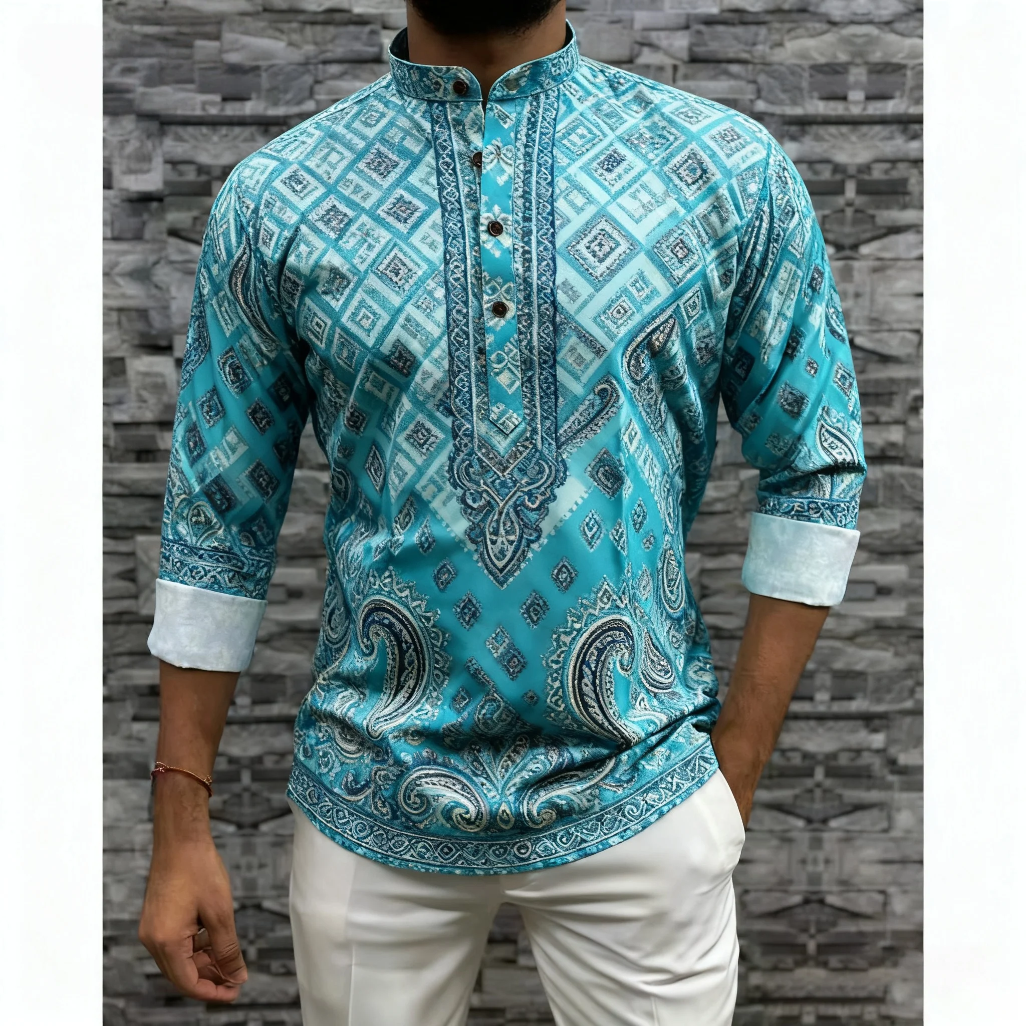 Homens soltos camisa muçulmana primavera suporte camisas casuais kaftan manga longa thobe camisa ropa árabe de hombre roupas muçulmanas para homem