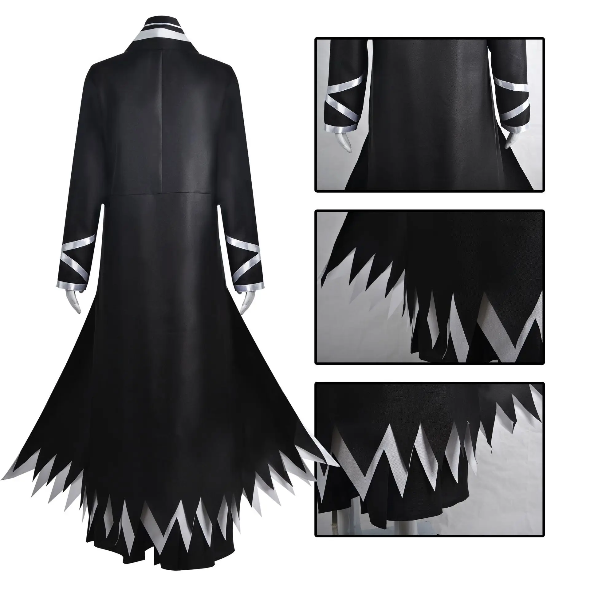 Anime Kurosaki Ichigo Costume Cosplay Abiti in bianco e nero Cintura Halloween Carnevale Festa Gioco di ruolo Uniforme per uomo