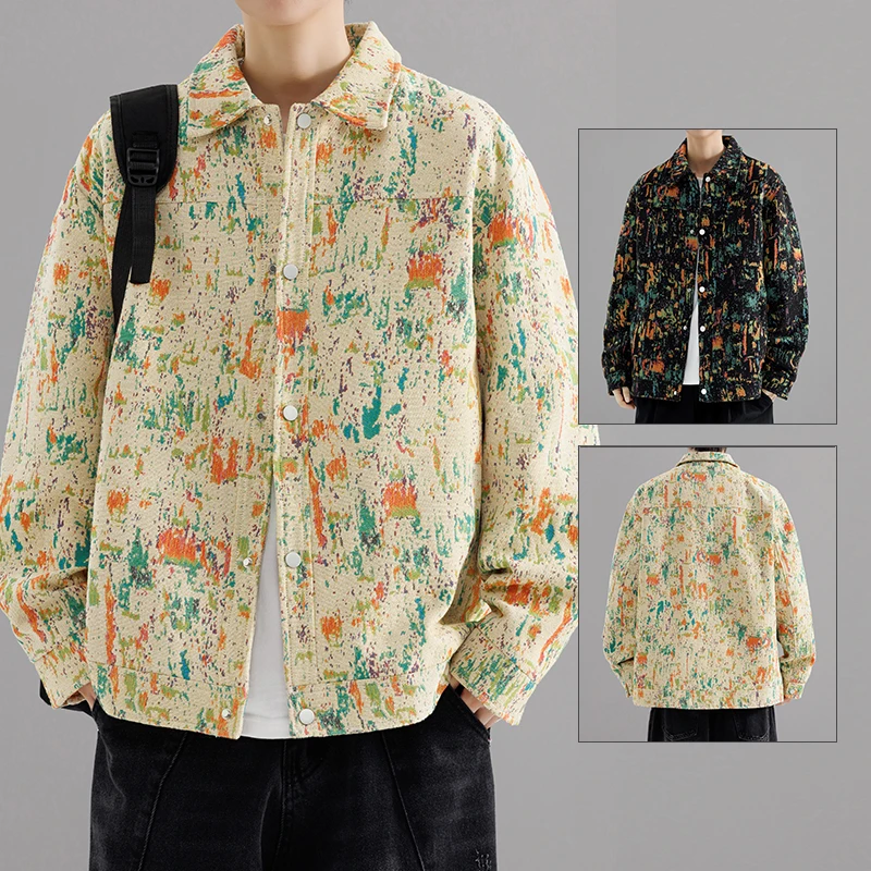 

Men Women's Couple Versatile Jacket Male Trendy Brand Fashion New Jacket Men's Lapel Loose Casual Trend Top High Quality Coats