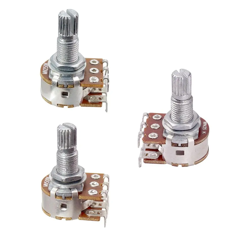 3 Pieces 18mm Guitar Volume Audio Taper Potentiometer for Electric Guitar Bass Musical Instrument Parts