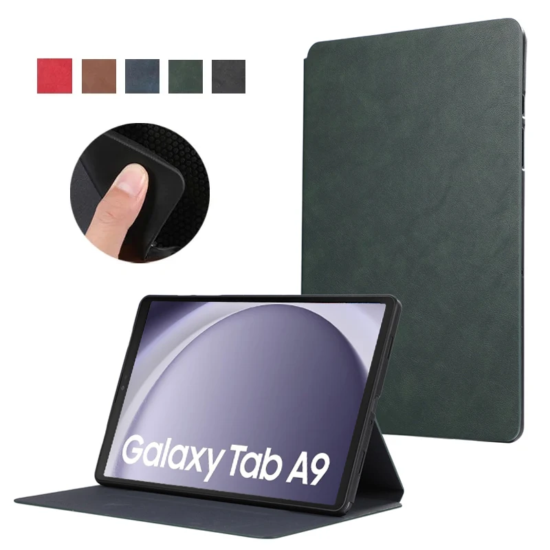 

For Samsung Tab A9 Tablet Case Business PU Leather Soft Back Stand Cover For Coque Galaxy Tab A9 A 9 8.7 inch sm x110 x115 Case