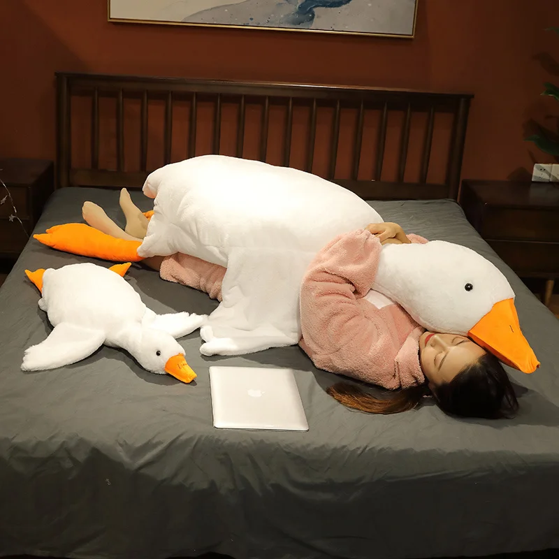 50-190cm Large Brown Hug Stuffed Animals Duck Kawaii 7 Colors Giant Goose Plush Toys Sleeping Pillow Big Christmas Gift for Kids