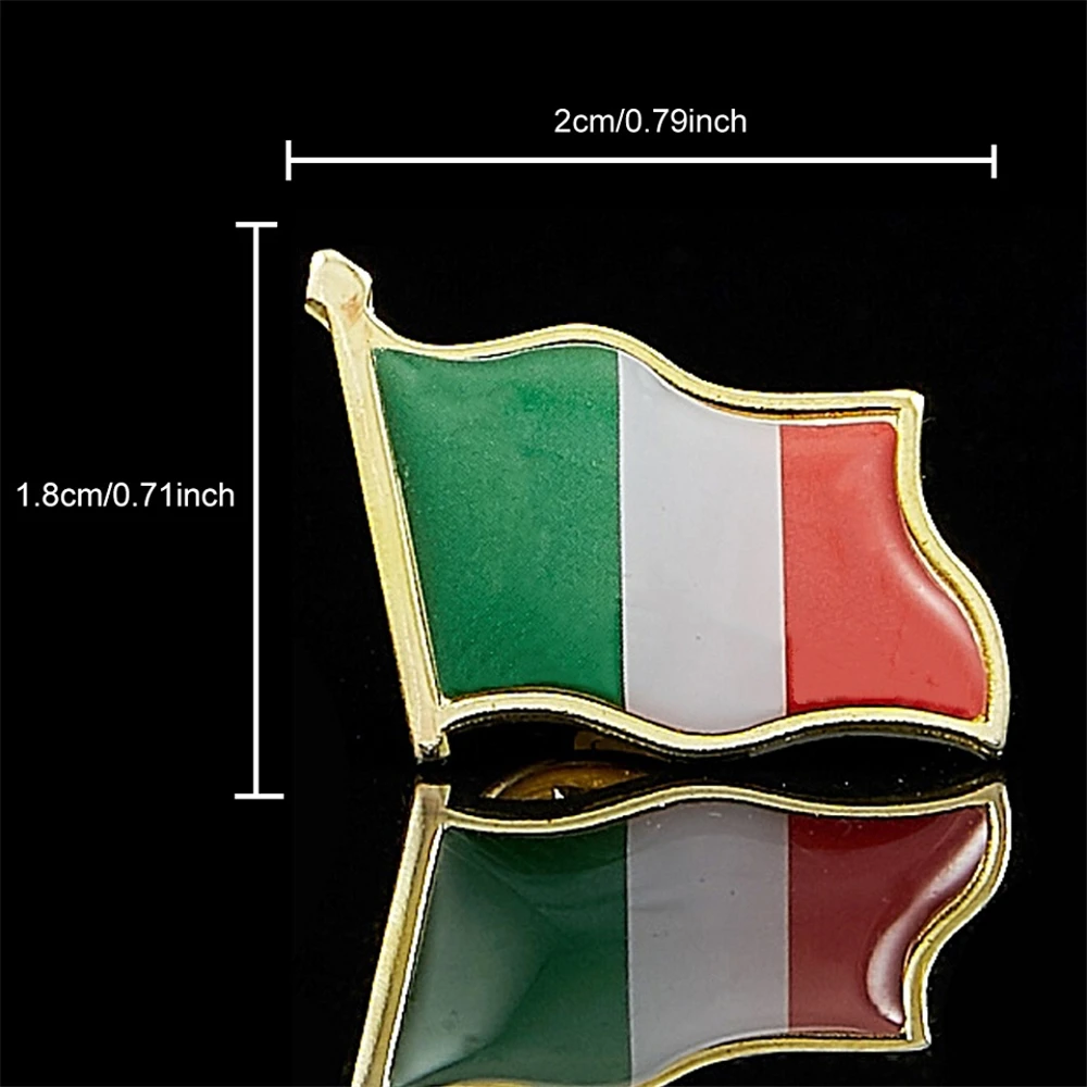 Italy Wave 3D Flag Brooch Golden Pin Badge Bag Italian Flags Clothes/Bag Lapel Pin Brooch