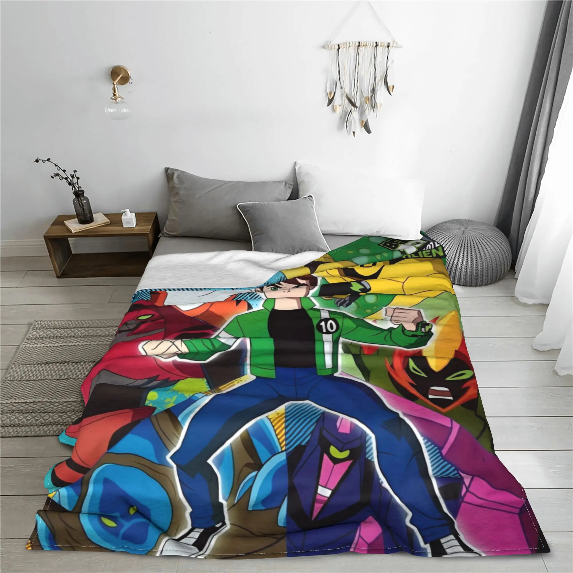 Ben 10 Heroic Journeys بطانية الصوف تكييف الهواء متعددة الوظائف فائقة النعومة رمي البطانيات للسرير غرفة نوم المفرش #3